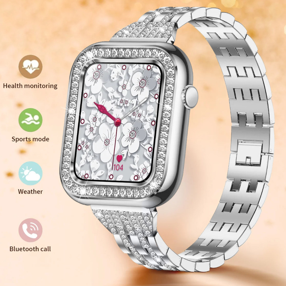 Смарт-годинник Women's Smart Device 15 silver steel, 2 ремінці