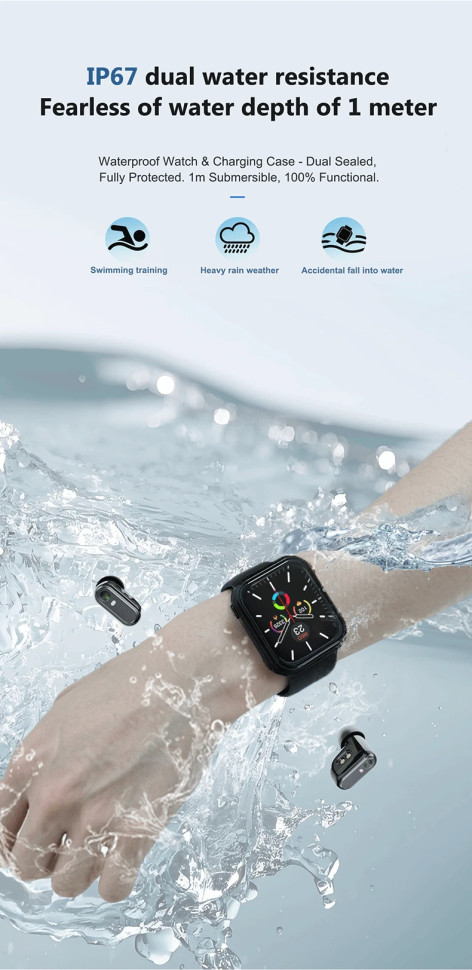 Смарт-годинник з навушниками Smart Device 2в1