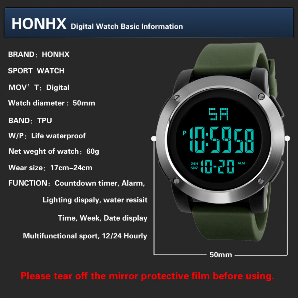 Чоловічий годинник HONHX black